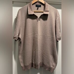 Banana Republic Men’s XL Short Sleeve Knit Polo Pullover Neutral Tan